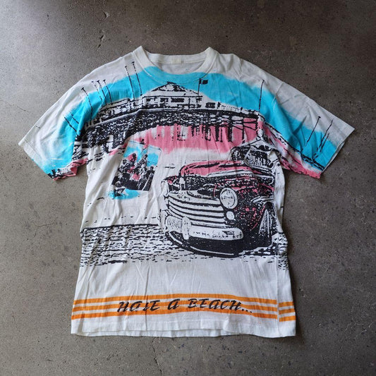 OLD surf beach allover print tee XL