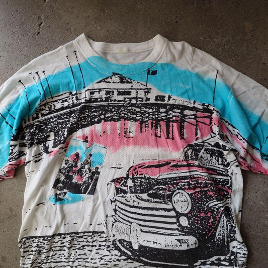 OLD surf beach allover print tee XL