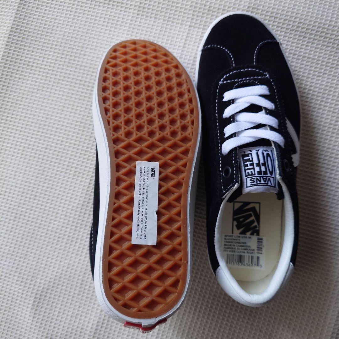 US VANS SPORT LOW ブラック ホワイト スニーカー アメリカ企画 23.5cm