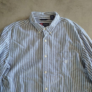 古着　CHAPS チャップス　ストライプシャツ　BDシャツ XL