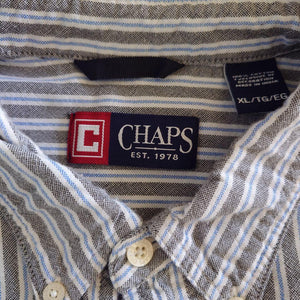 古着　CHAPS チャップス　ストライプシャツ　BDシャツ XL