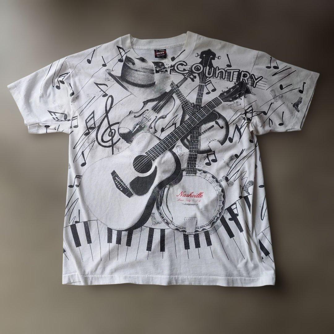 90s fruits of the loom NASHVILLE music print tee XL