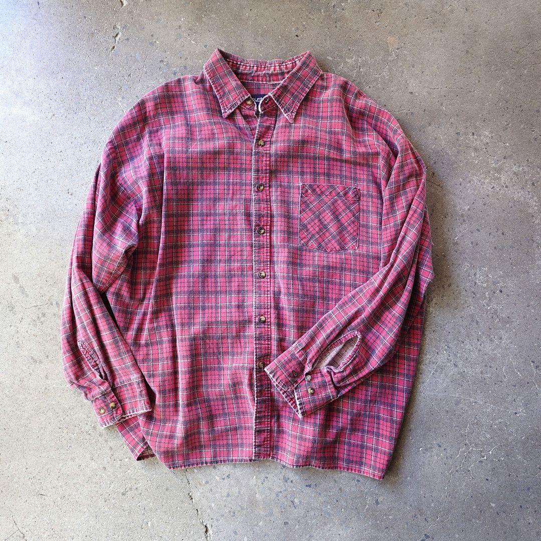 old print nel shirts puritan ユーズド　プリントネルシャツ XL グランジ