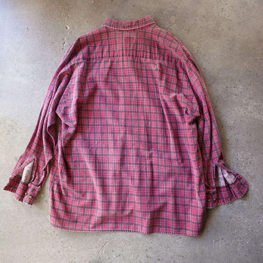 old print nel shirts puritan ユーズド　プリントネルシャツ XL グランジ