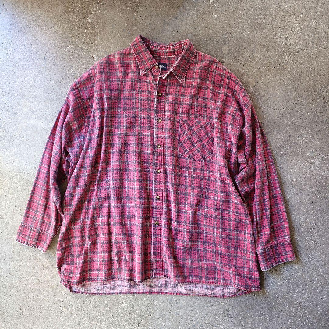 old print nel shirts puritan ユーズド　プリントネルシャツ XL グランジ