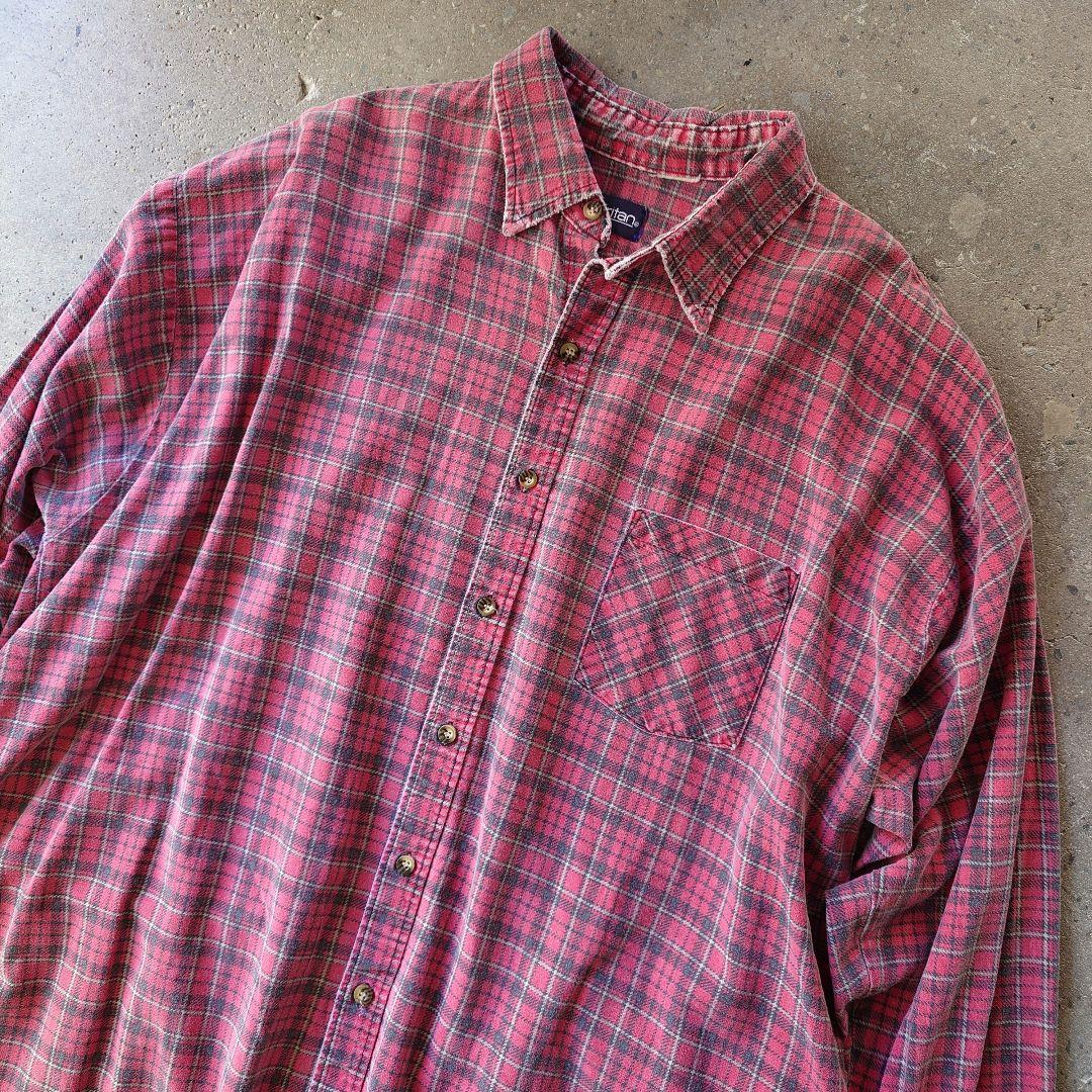 old print nel shirts puritan ユーズド　プリントネルシャツ XL グランジ
