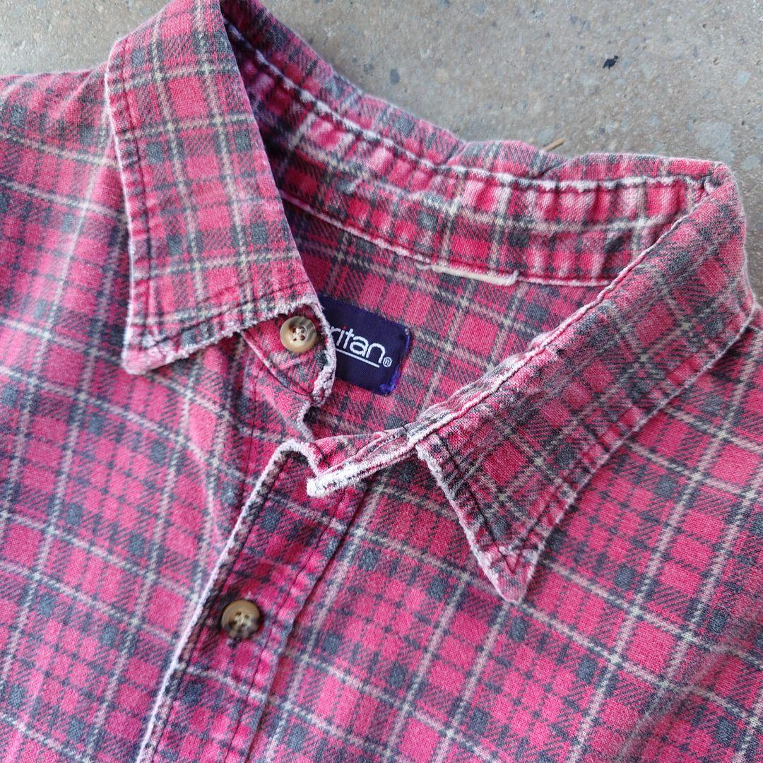 old print nel shirts puritan ユーズド　プリントネルシャツ XL グランジ