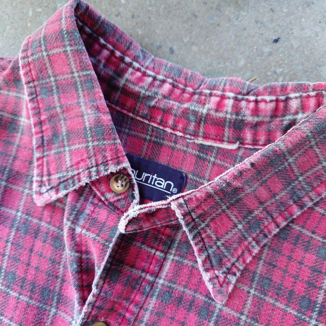 old print nel shirts puritan ユーズド　プリントネルシャツ XL グランジ