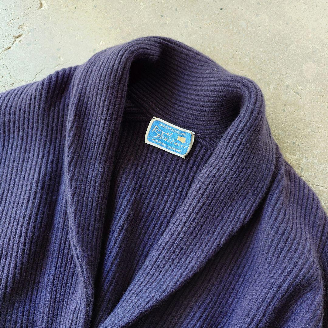 old cashmire shwall collar cardigan made in scottland カシミア　ショールカラー　カーディガン　イギリス製