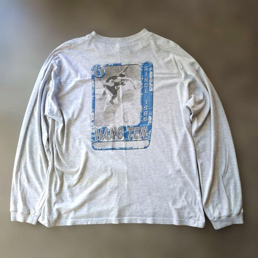 70s HANGTEN surf  Print Long sleeve tee XL