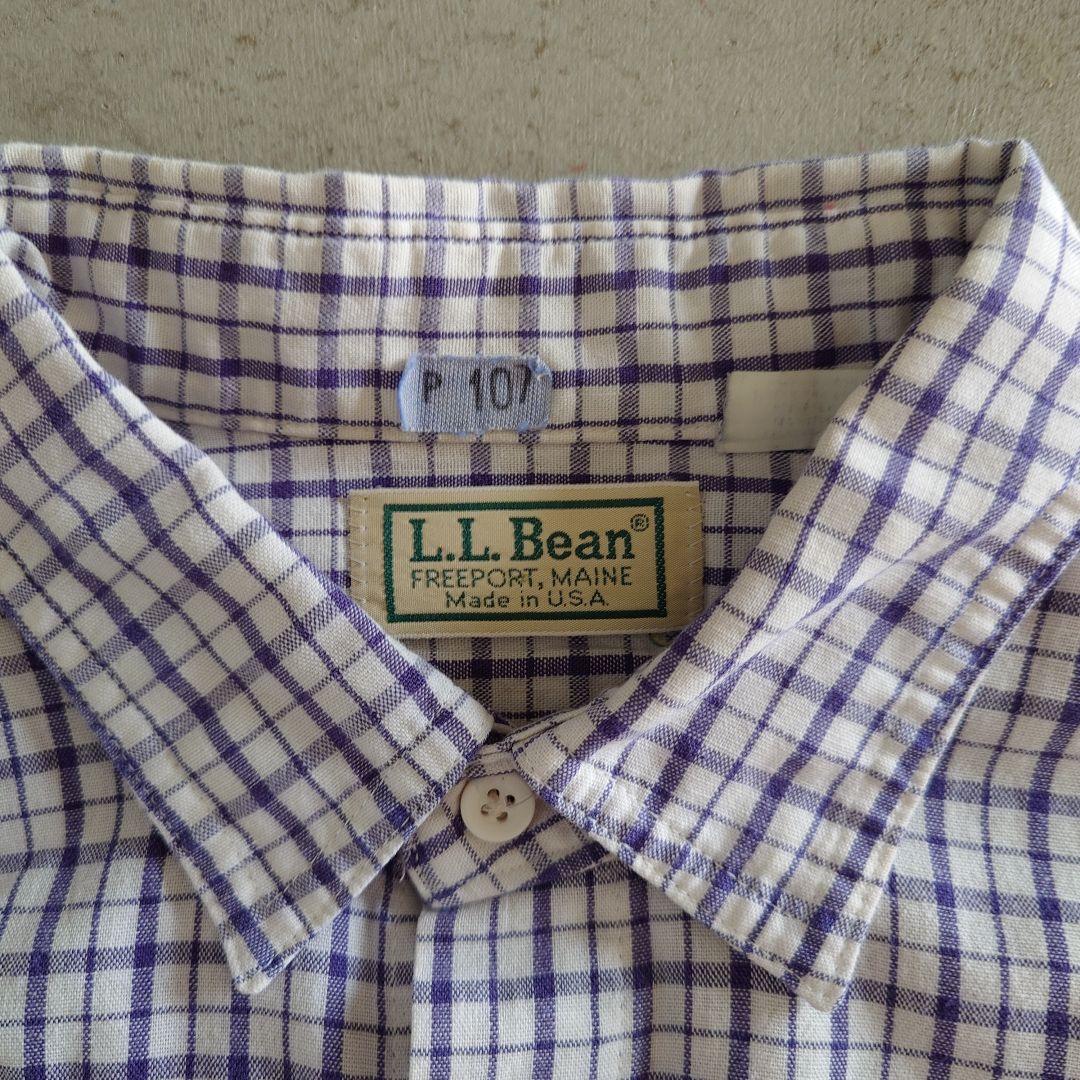 古着　LLビーン 90年代　アメリカ製　長袖チェックシャツ　L