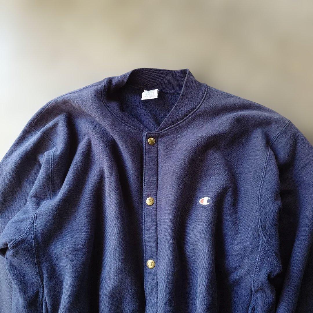 champion sweat snap cardigan reverse weave L