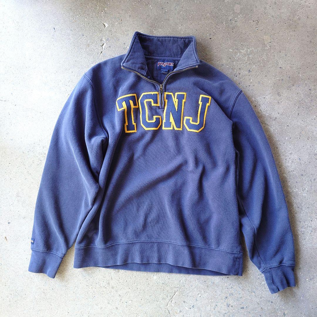 jansports drivers sweat colledge logo ジャンスポーツ　カレッジロゴ　ジップスウエット　L