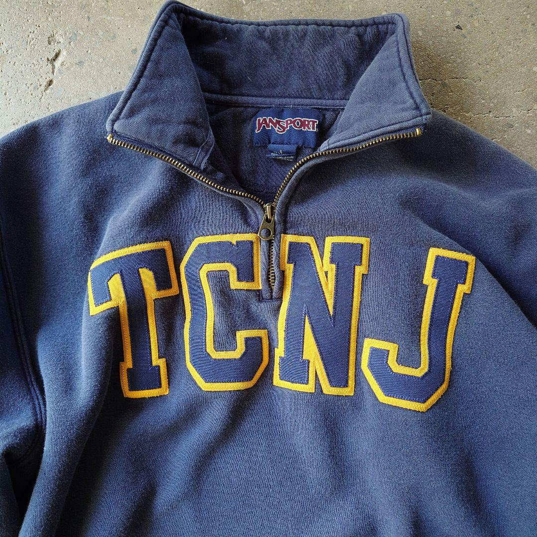 jansports drivers sweat colledge logo ジャンスポーツ　カレッジロゴ　ジップスウエット　L