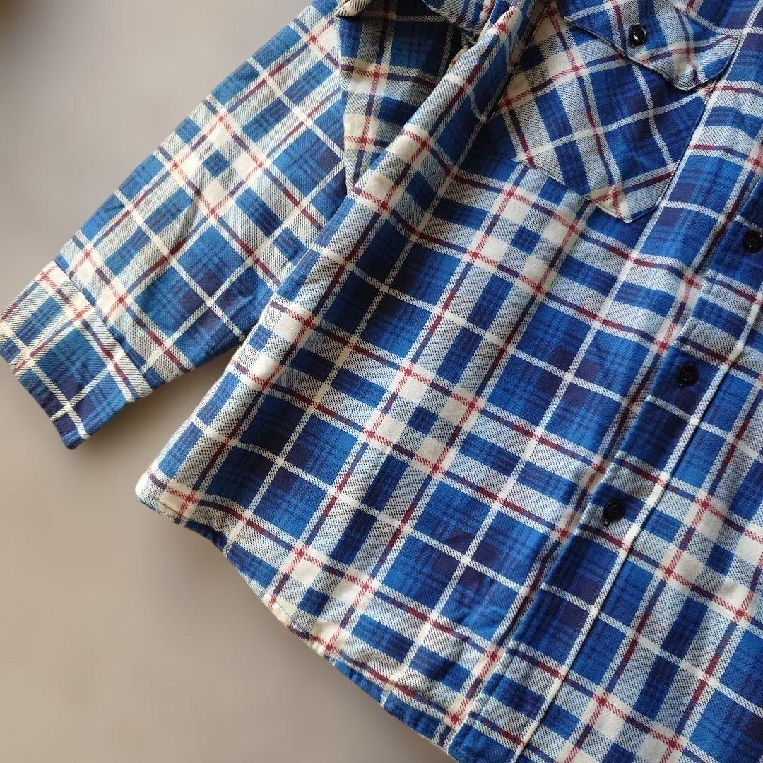 Deadstock SEARS print flannel padding shirts L