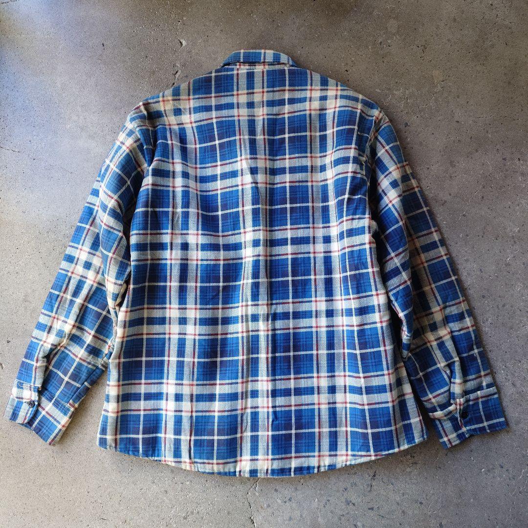 Deadstock SEARS print flannel padding shirts L