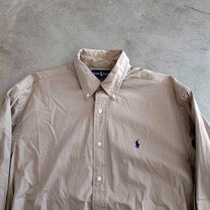 Ralphlauren BD shirtsユーズド　ラルフローレン　ボタンダウンツイル　シャツ M