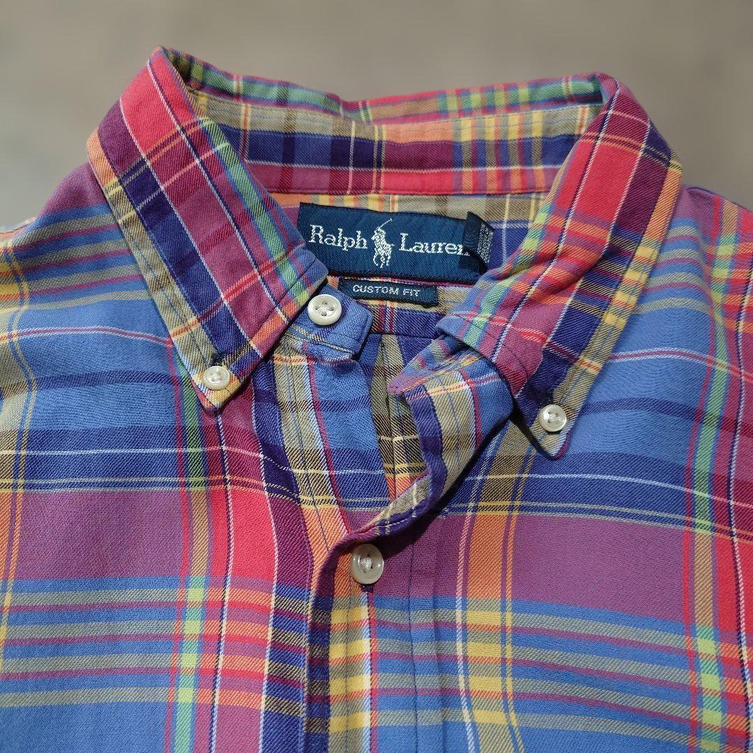 poloralphlauren madrass check shirts M