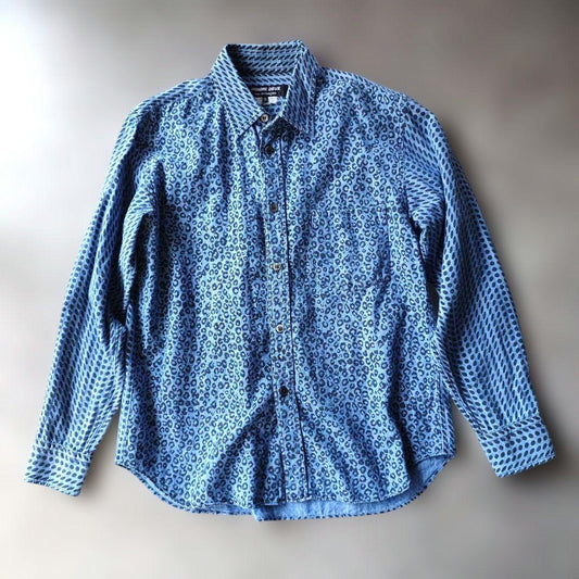 comme des garson denim leopard shirts xs AD2017
