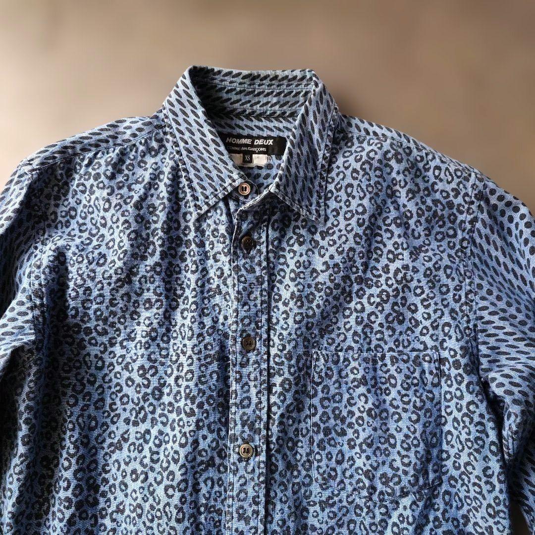 comme des garson denim leopard shirts xs AD2017