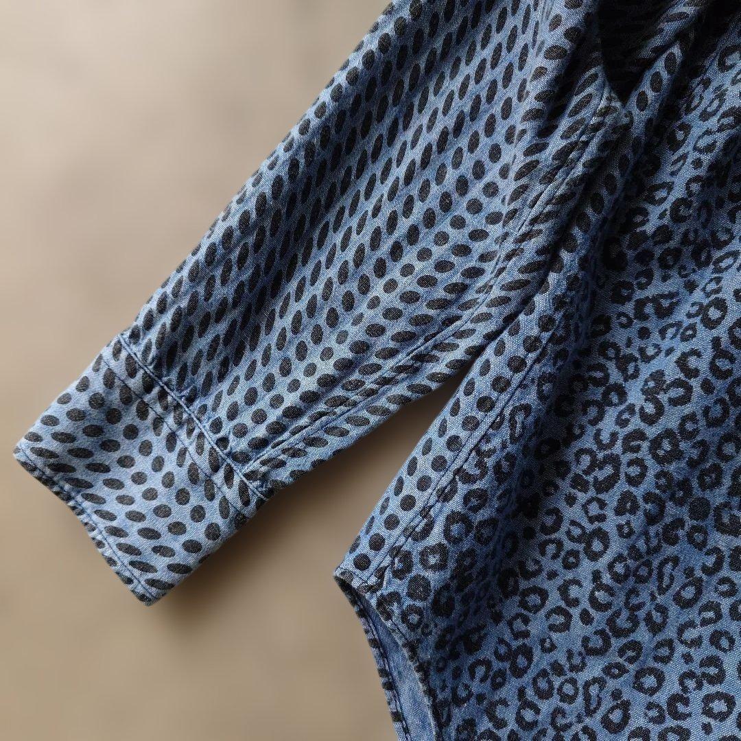 comme des garson denim leopard shirts xs AD2017