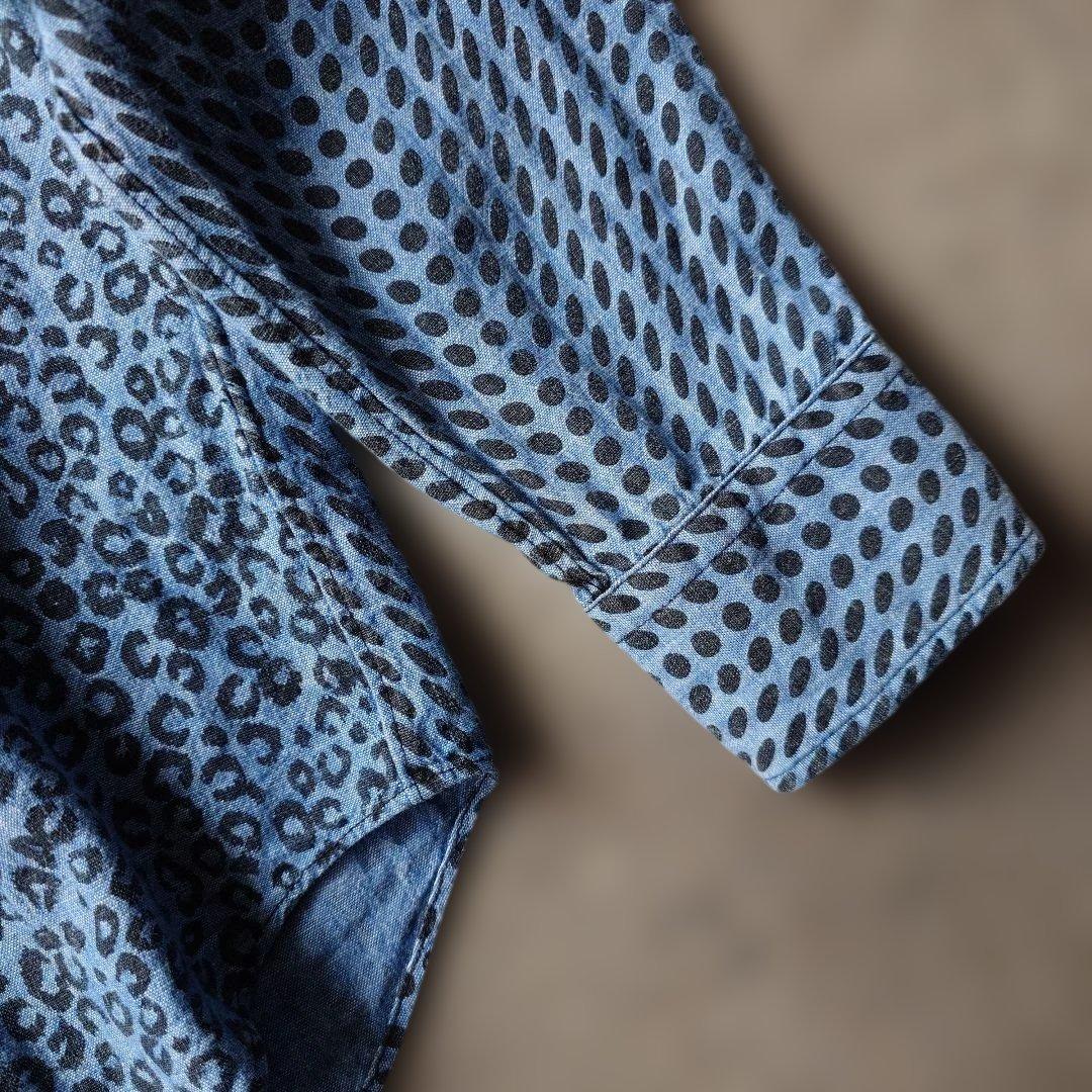 comme des garson denim leopard shirts xs AD2017