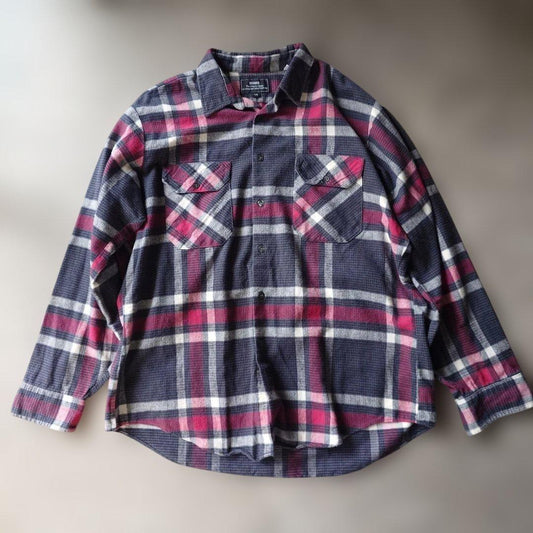 80s sears  check flannel shirts L