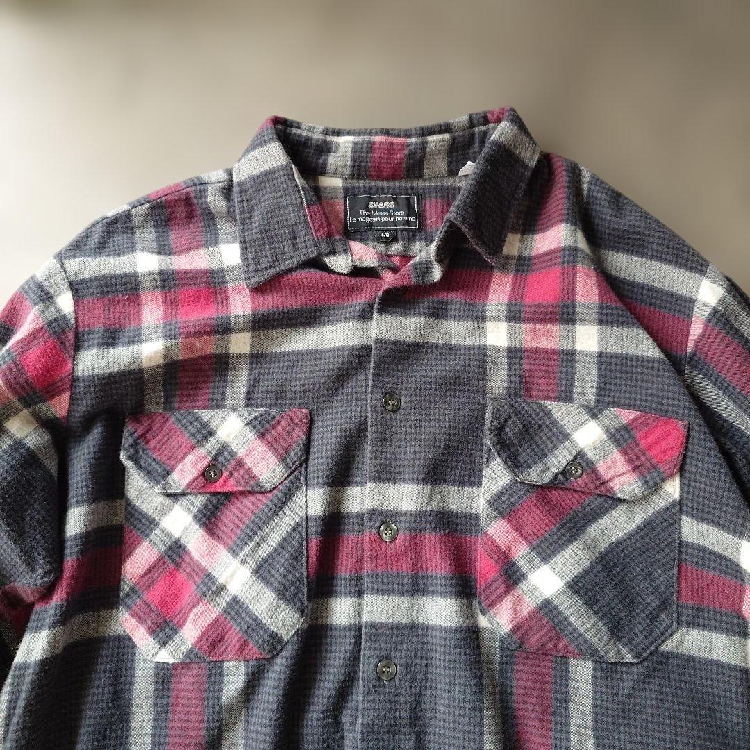 80s sears  check flannel shirts L