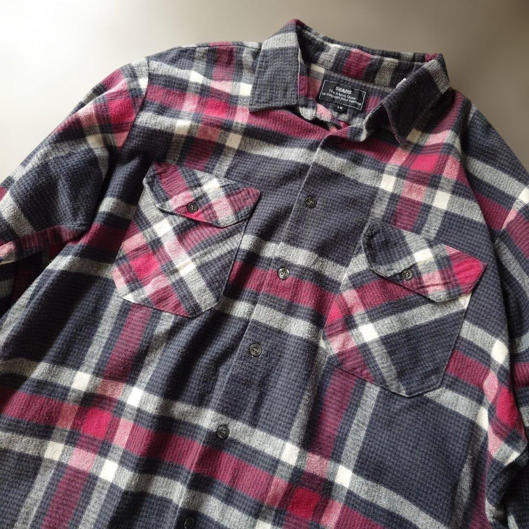 80s sears  check flannel shirts L