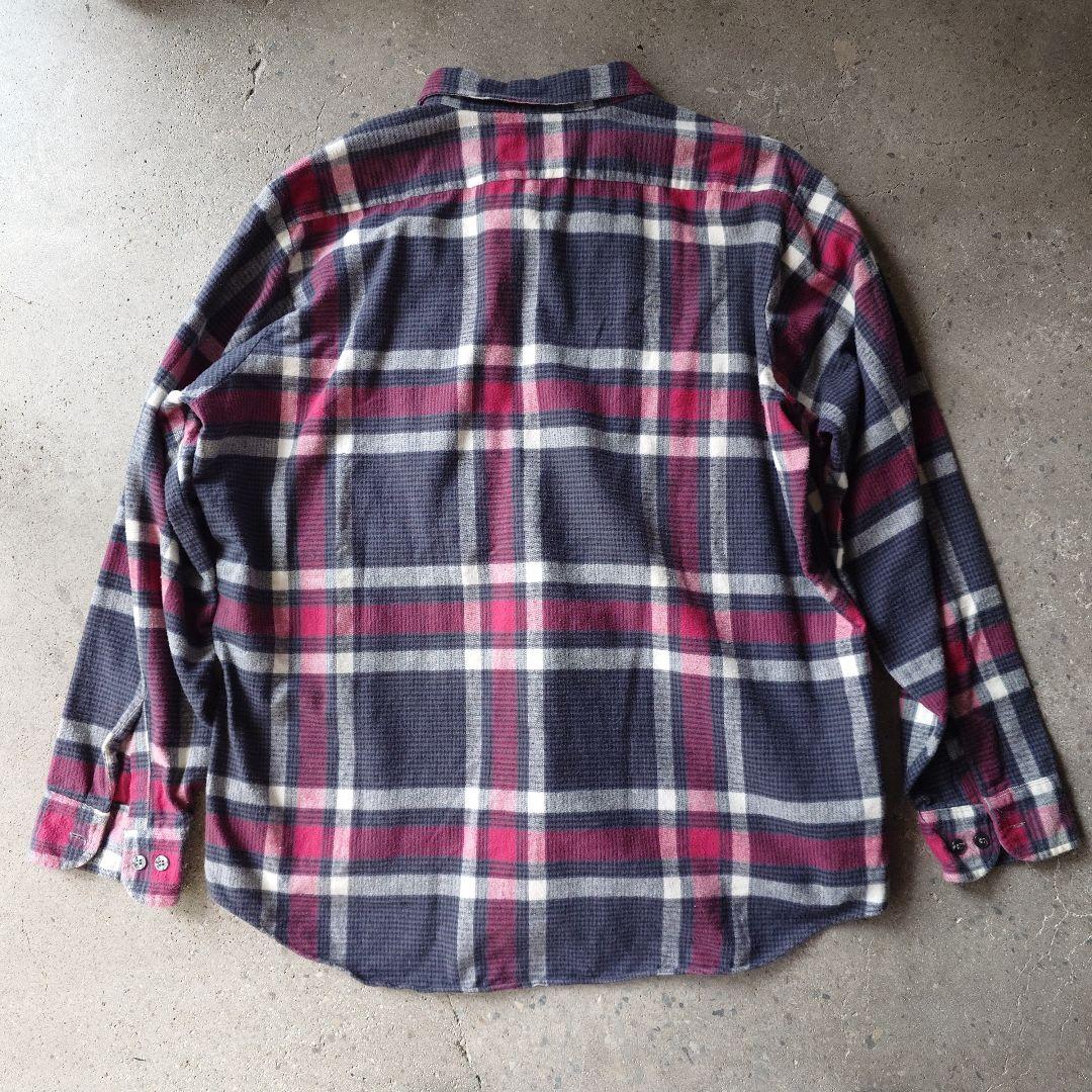80s sears  check flannel shirts L