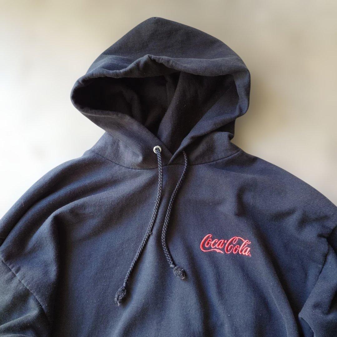 90s COCA COLA hoody sweat black L