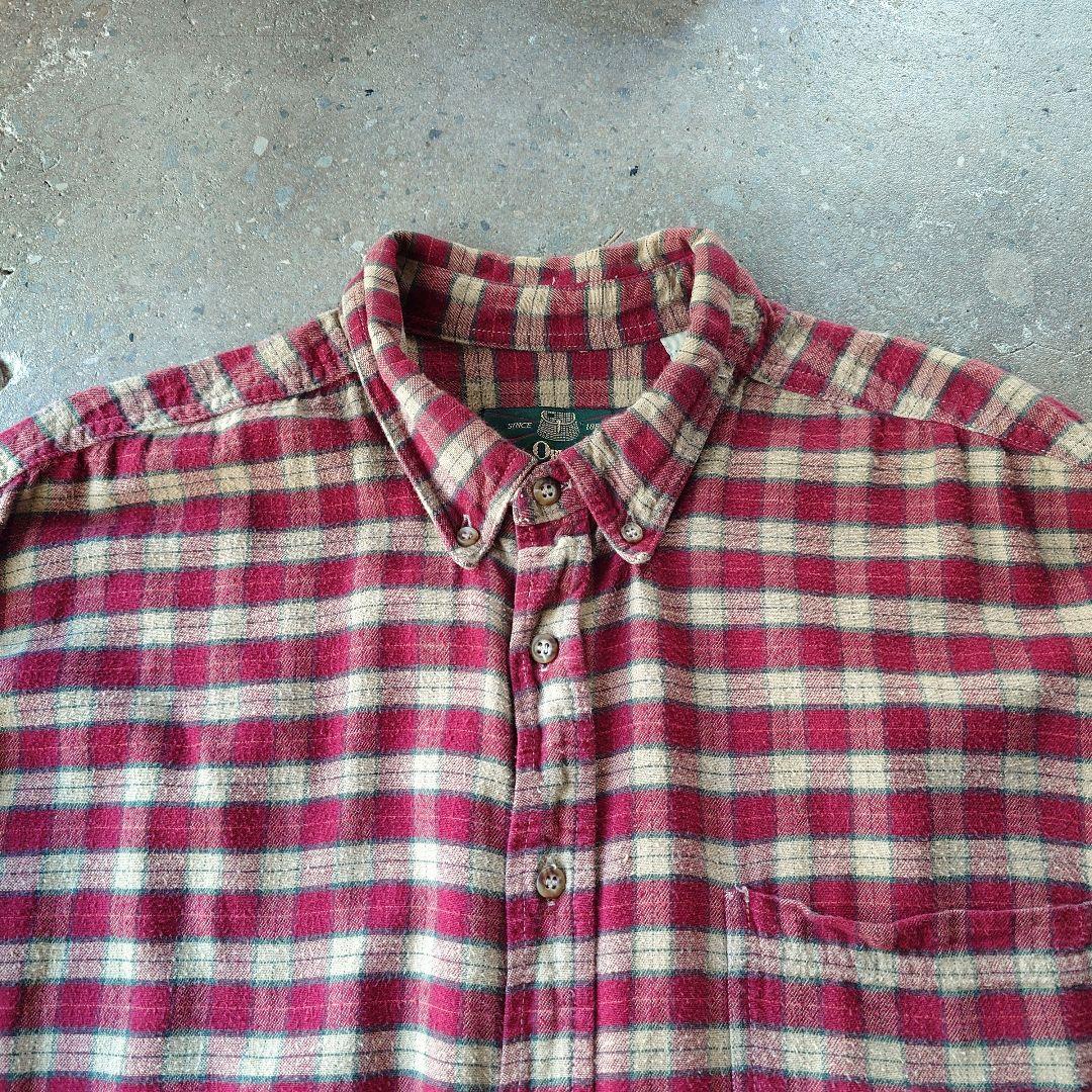 ORVIDS check nel shirts  ちび襟　チエック　ネルシャツ　XL