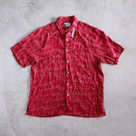 画像をギャラリービューアに読み込む, GOOUCH  Deadstock rayon ss shirts グーチ デッドストック レーヨン　半袖　柄シャツ　赤

