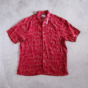 GOOUCH  Deadstock rayon ss shirts グーチ デッドストック レーヨン　半袖　柄シャツ　赤