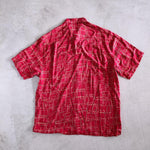 画像をギャラリービューアに読み込む, GOOUCH  Deadstock rayon ss shirts グーチ デッドストック レーヨン　半袖　柄シャツ　赤
