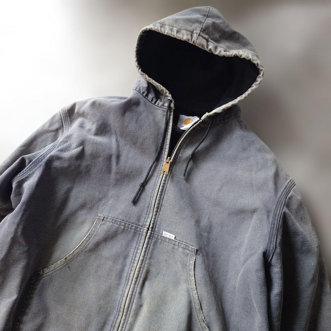 80s CARHARTT active zip up jacket black M