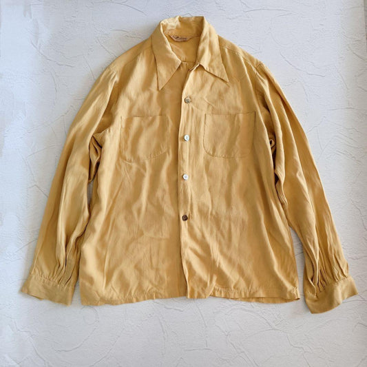 50’s Rayon open collar shirt ビンテージ　レーヨンシャツ オープンカラー ギャバシャツ L