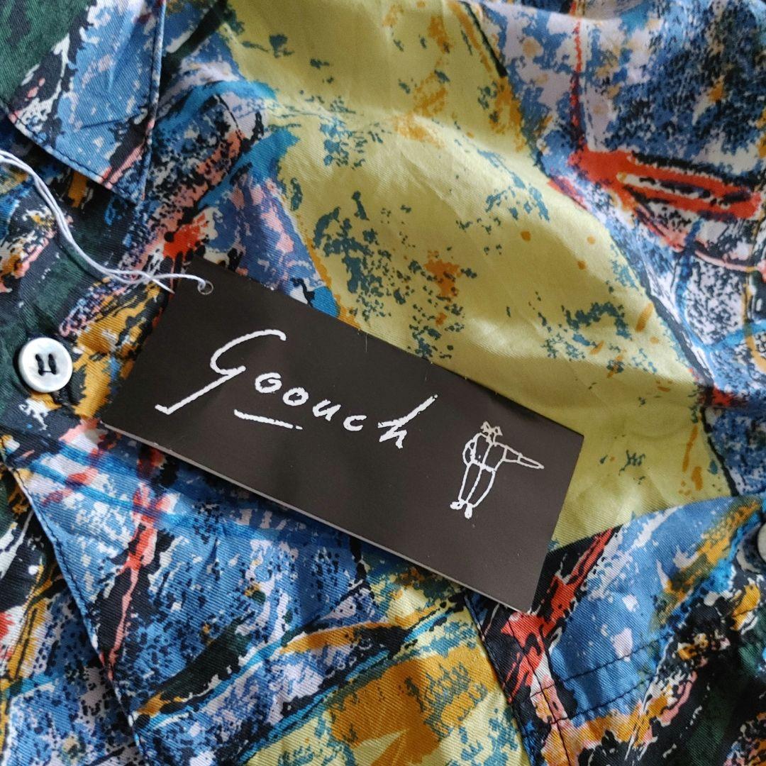 GOOUCH deadstock silk shirts M デッドストック　シルク　柄シャツ 80s