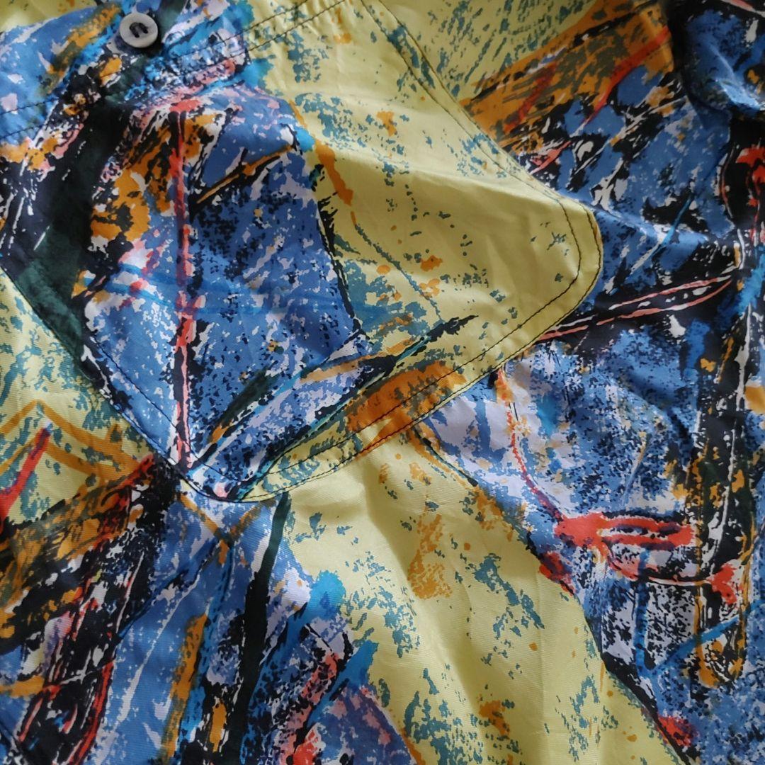 GOOUCH deadstock silk shirts M デッドストック　シルク　柄シャツ 80s