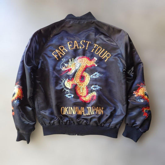 80-90s ska jacket souvenir FAREAST TOUR OKINAWA satain jacket