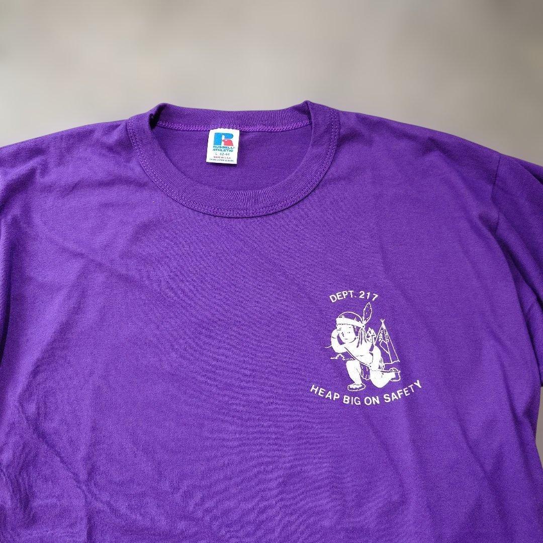 90s RUSSEL USA print T made in USA