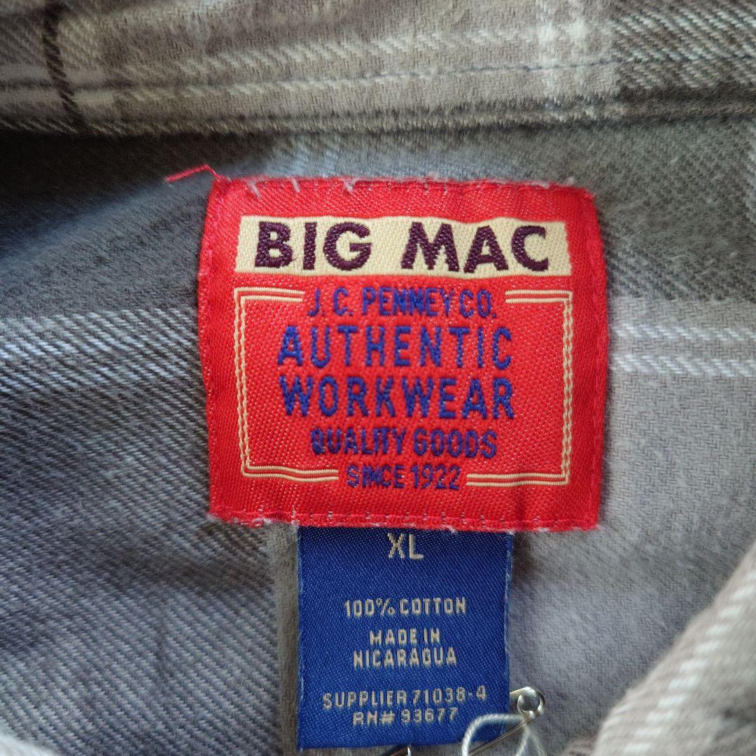 BIGMAC 90s block check shirts grey XL