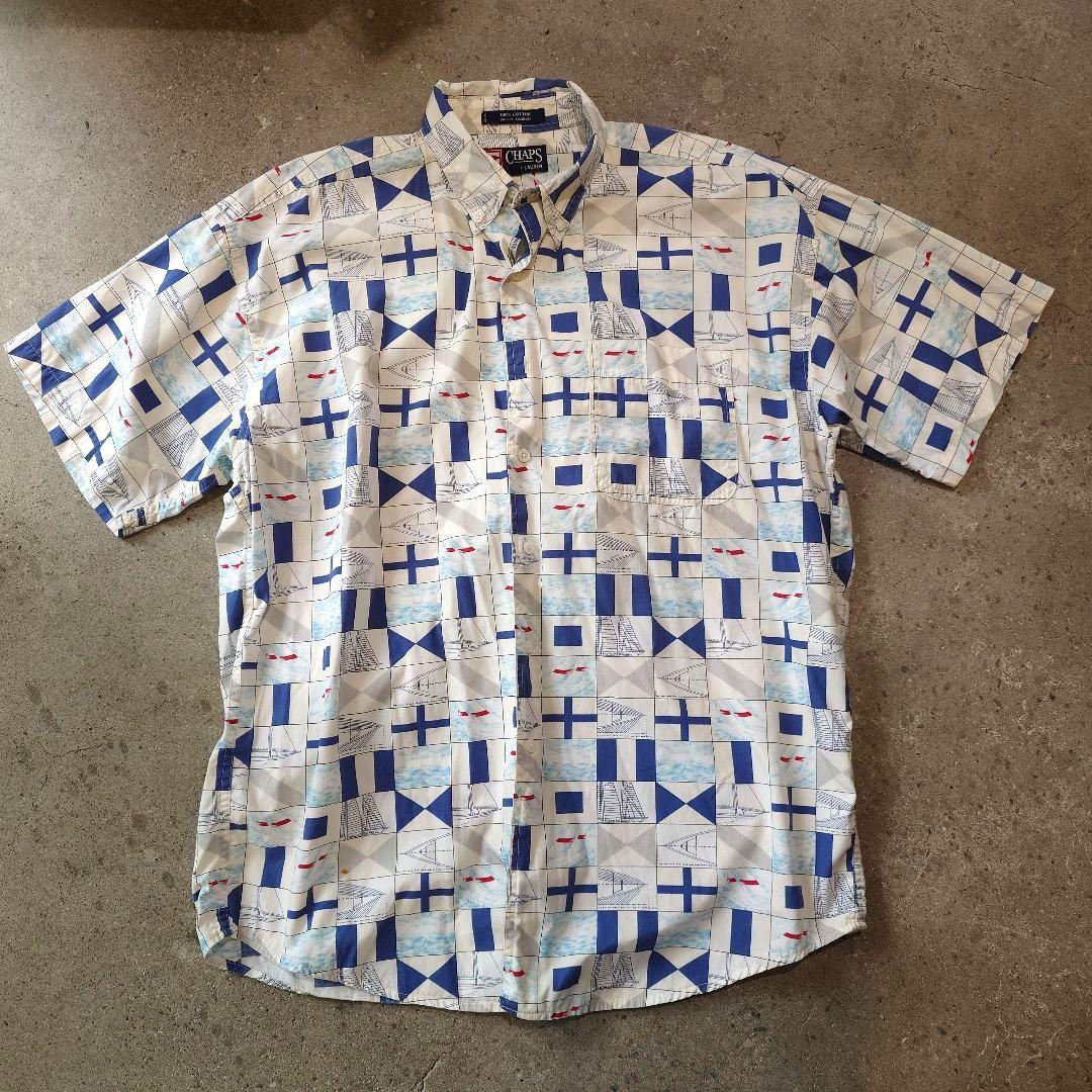CHAPS ralphlauren BD sailer print shirts L