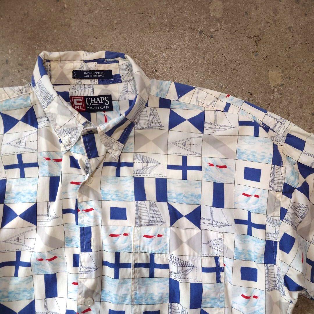 CHAPS ralphlauren BD sailer print shirts L