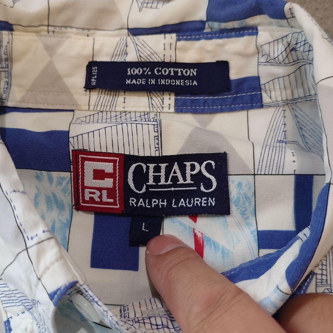 CHAPS ralphlauren BD sailer print shirts L