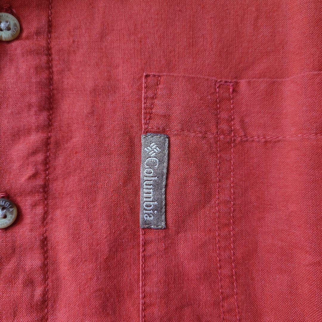 90s COLUMBIA cotton linen open collar shirts M