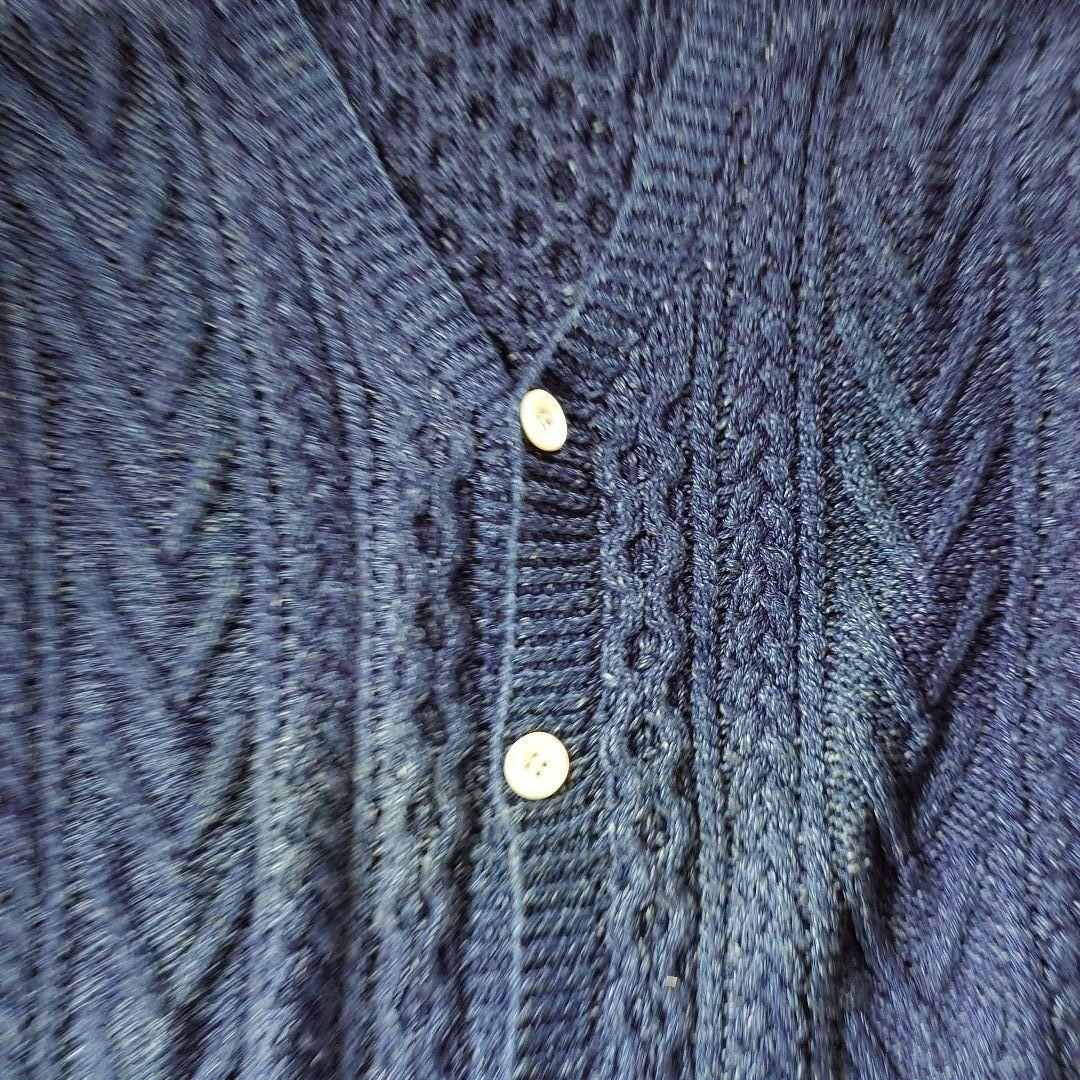 90’s indido knit cargigan インディゴ　アランニット　カーディガン　藍染