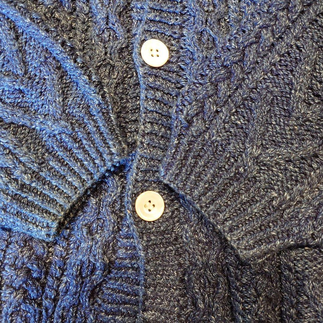 90’s indido knit cargigan インディゴ　アランニット　カーディガン　藍染