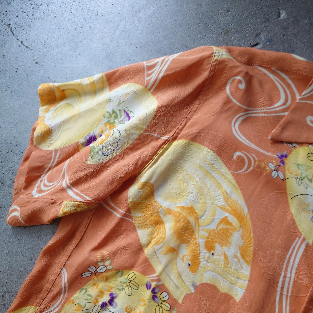 MAKANA LEI 金魚柄　シルク　アロハシャツ 和柄 MAKANA LEI ALOHA made in HAWAII 和柄 金魚 XL – ALLTHAT