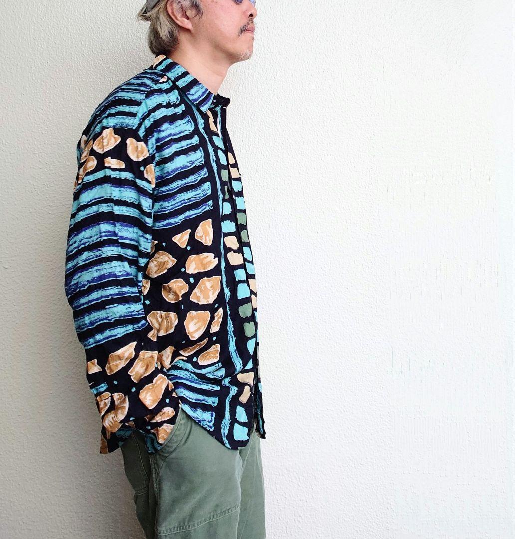 GOOUCH deadstock silk shirts グーチ デッドストック レーヨンシャツ　柄シャツ　リザード